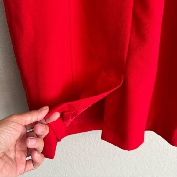 Calvin Klein Sheath Dress Womens Size 2 Red Rosette Accent Sleeveless Lined - Picture 8 of 12